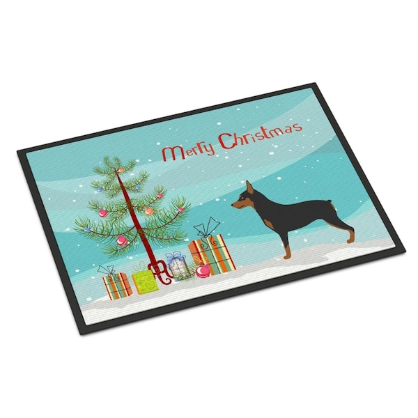 Carolines Treasures Miniature Pinscher Christmas Indoor or Outdoor Mat - 18 x 27 in. BB8485MAT - main